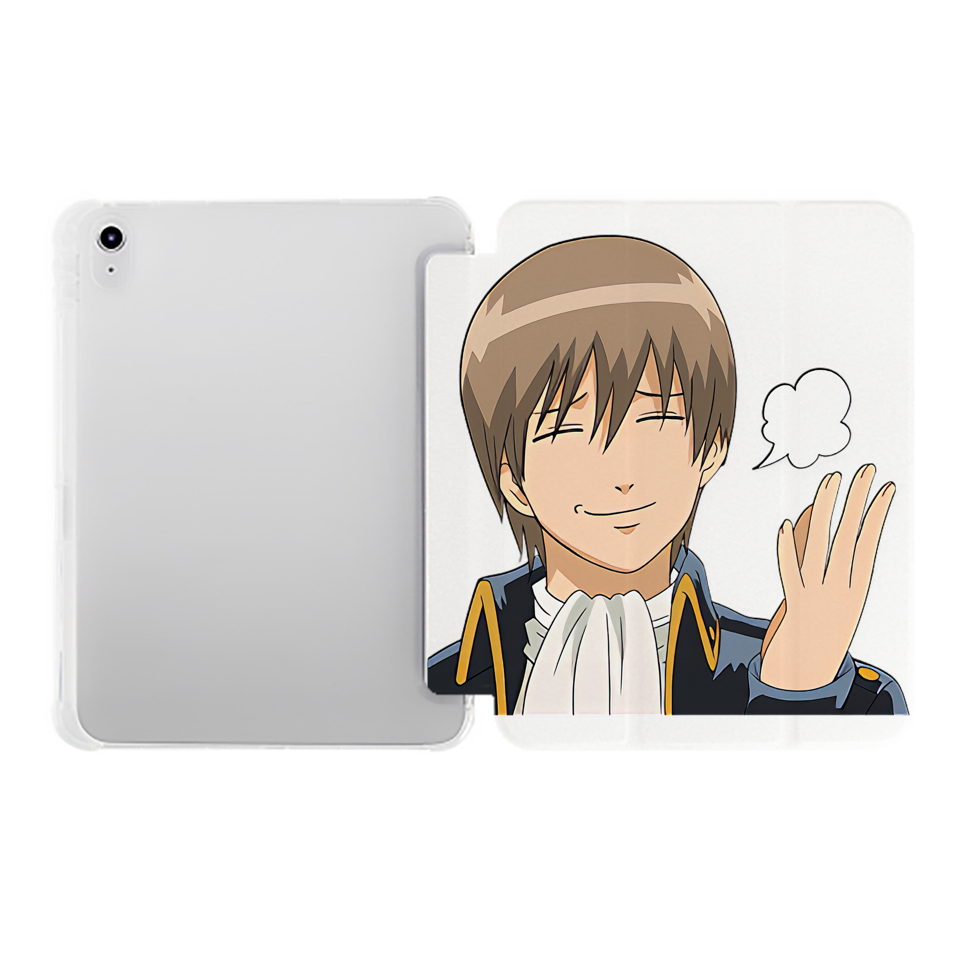 （画像用） ぎんたま 坂田銀時（さかたぎんとき） 神楽 志村新八（しむら しんぱち） GINTAMA Sakata Gintoki Kagura Shimura Shinpachi IPad ケース ペン収納付き 三つ折りスタンド PUレザー×シリコン 対応機種9.5/10.5/10.9インチ